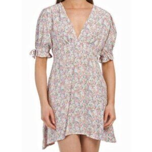 FAITHFULL THE BRAND Tonia Ditsy Floral Mini Dress Pastel Pink Cottage Size US 6
